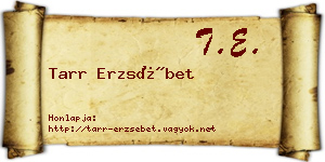 Tarr Erzsébet névjegykártya