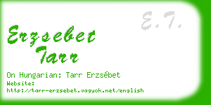 erzsebet tarr business card