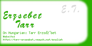 erzsebet tarr business card